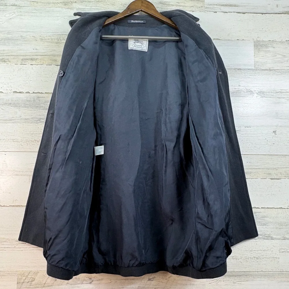 Burberrys Vintage Girls Wool Coat Navy Blue Made in England Age 14-15 Womens XS